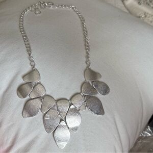 INC International Concepts Wavy/Hammered Shiny Statement Bib Necklace